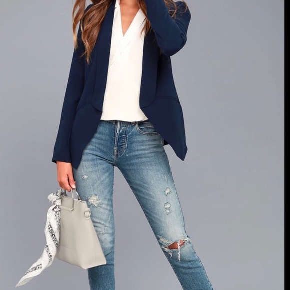 Banana Republic Jackets & Blazers - Banana Republic Navy drape front jacket- like new